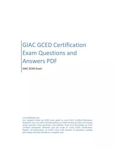 GIAC GCED Certification Exam Questions and Answers PDF