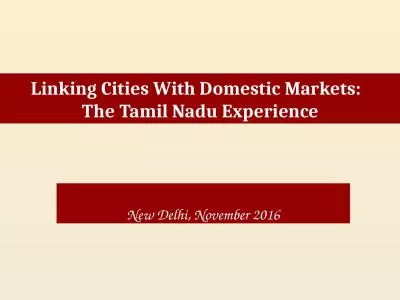 Linking Cities With Domestic Markets: