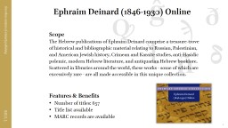 1 Ephraim   Deinard  (1846-1930) Online