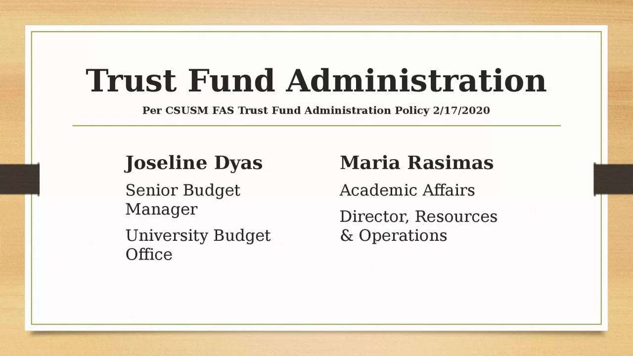 Trust Fund Administration
