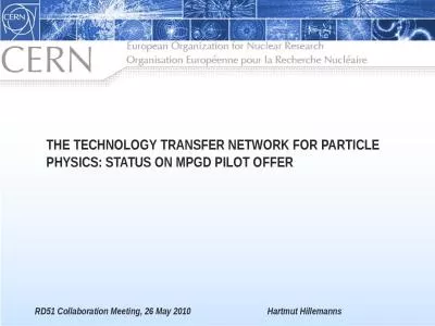 The Technology Transfer Network for Particle Physics: status on MPGD pilot offer