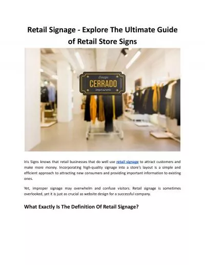 Retail Signage - Explore The Ultimate Guide of Retail Store Signs