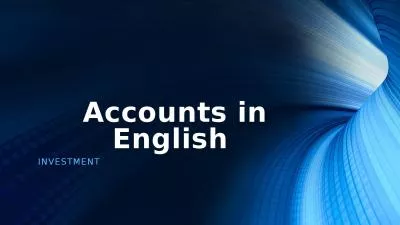 Accounts in English Investment