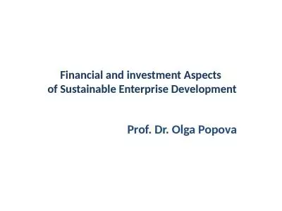 Financial and investment Aspects