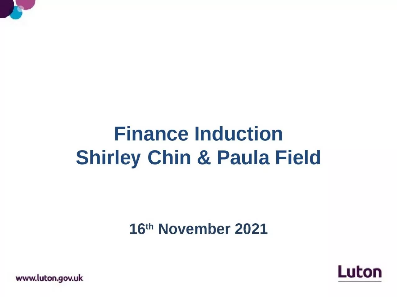 PPT-16 th November 2021 Finance Induction