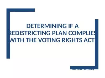DETERMINING if A redistricting plan Complies with the Voting Rights Act