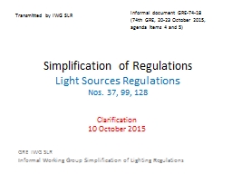 Simplification of Regulations