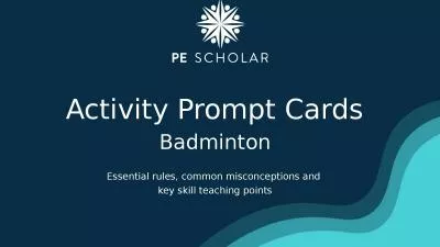 Activity Prompt Cards Badminton