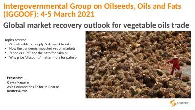 Intergovernmental Group on Oilseeds, Oils and Fats (IGGOOF): 4-5 March 2021