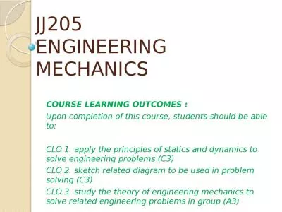 JJ205  ENGINEERING MECHANICS