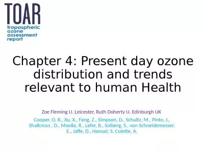 Chapter 4: Present day ozone distribution and trends relevant to human Health