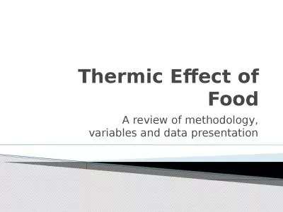 Thermic Effect of Food A review of methodology, variables and data presentation
