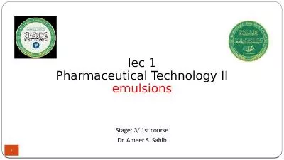 1 lec  1 Pharmaceutical Technology II