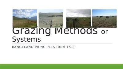 Grazing Methods  or Systems