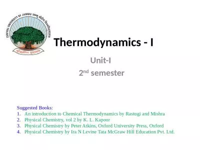 Thermodynamics - I  Unit-I