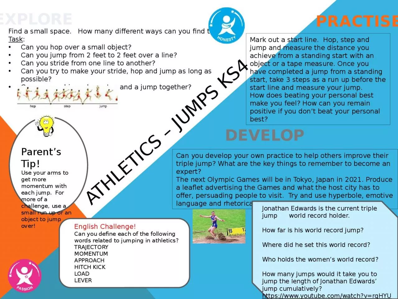 PPT-Athletics – jumps KS4 Find a small space. How many different ways can you find to