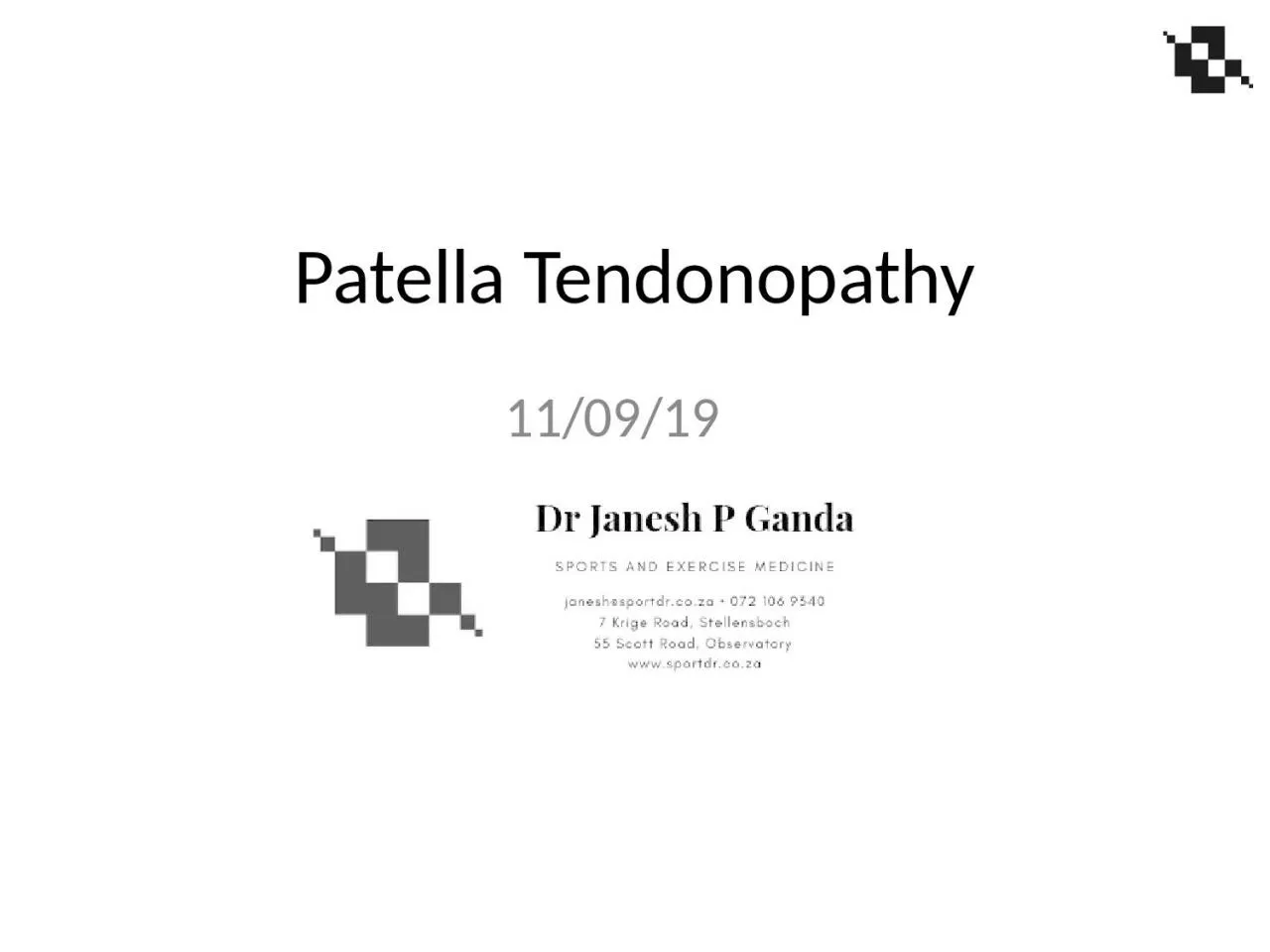 PPT-Patella Tendonopathy 11/09/19