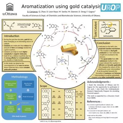 Aromatization using gold catalysis