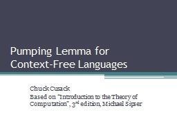 PPT-Pumping Lemma for Context-Free Languages