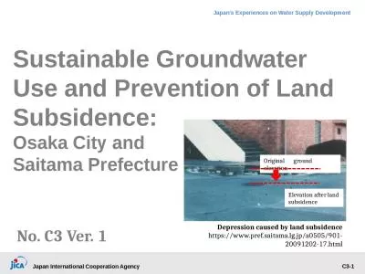 Sustainable Groundwater Use and Prevention of Land Subsidence: