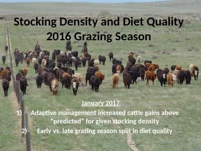 Stocking  Density  and Diet Quality