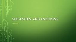 Self-esteem and emotions