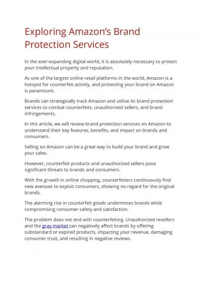 Exploring Amazon’s Brand Protection Services