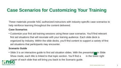 Case Scenarios for Customizing Your Training 