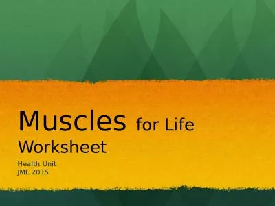 Muscles  for Life Worksheet