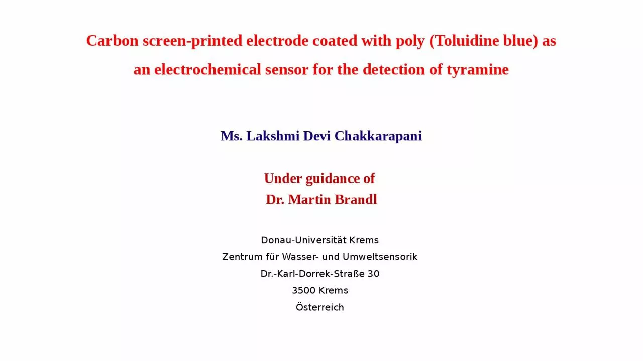 PPT-Carbon screen-printed electrode coated with poly (Toluidine blue) as an electrochemical