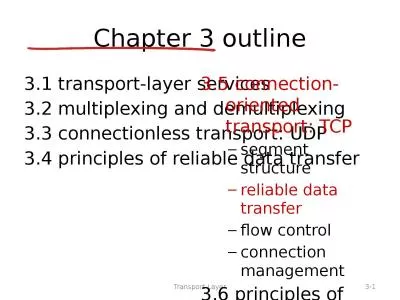 Transport   Layer 3- 1 Chapter 3 outline