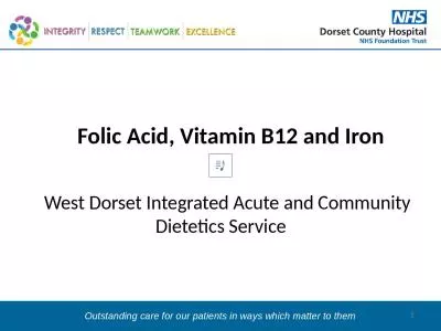 1 Folic Acid, Vitamin B12 and Iron