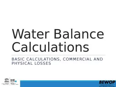 Water Balance  Calculations