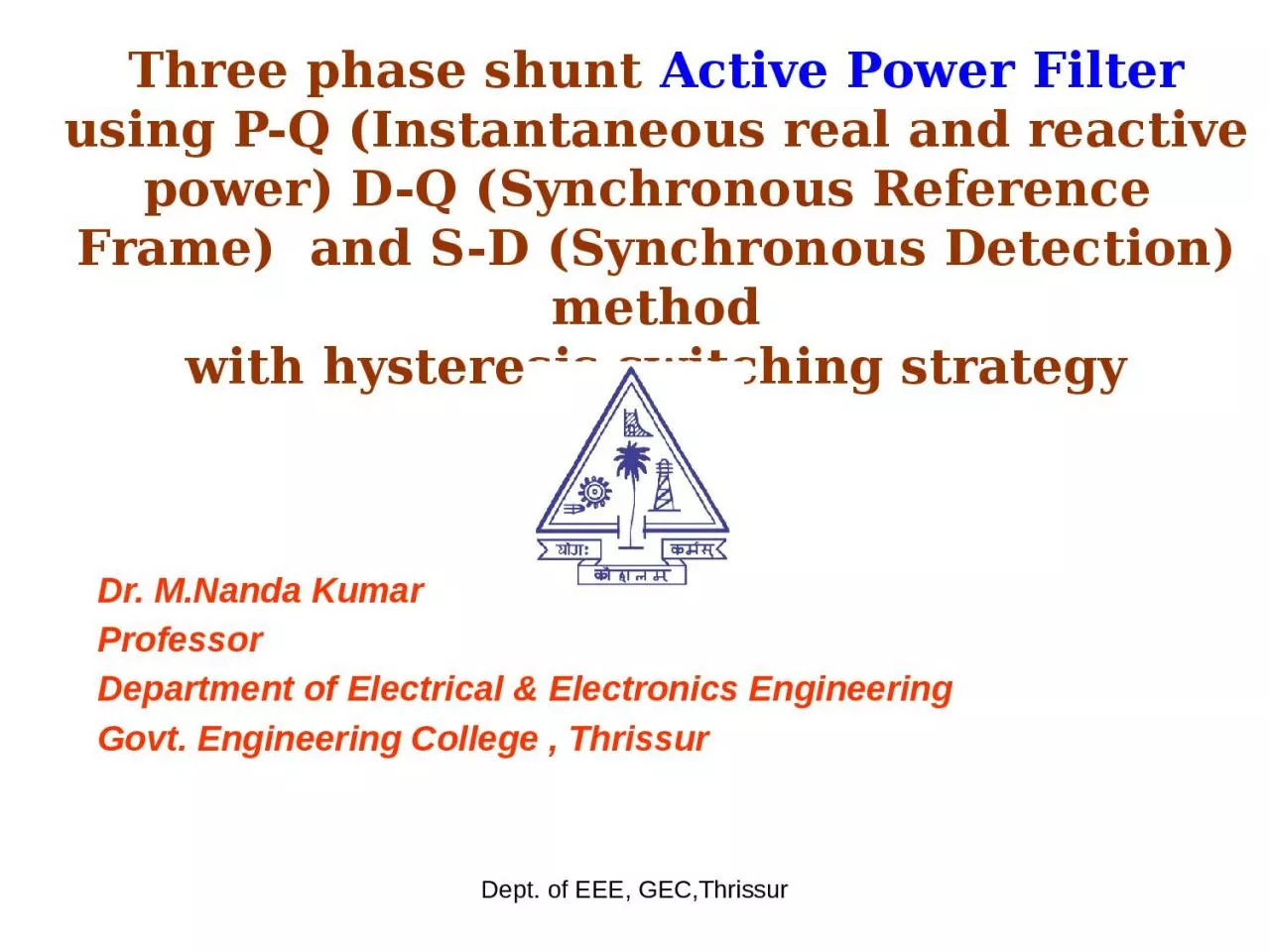 PPT-Dr. M.Nanda Kumar Professor