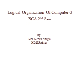 Logical Organization Of Computer-2