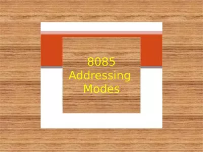 8085 Addressing   Modes    