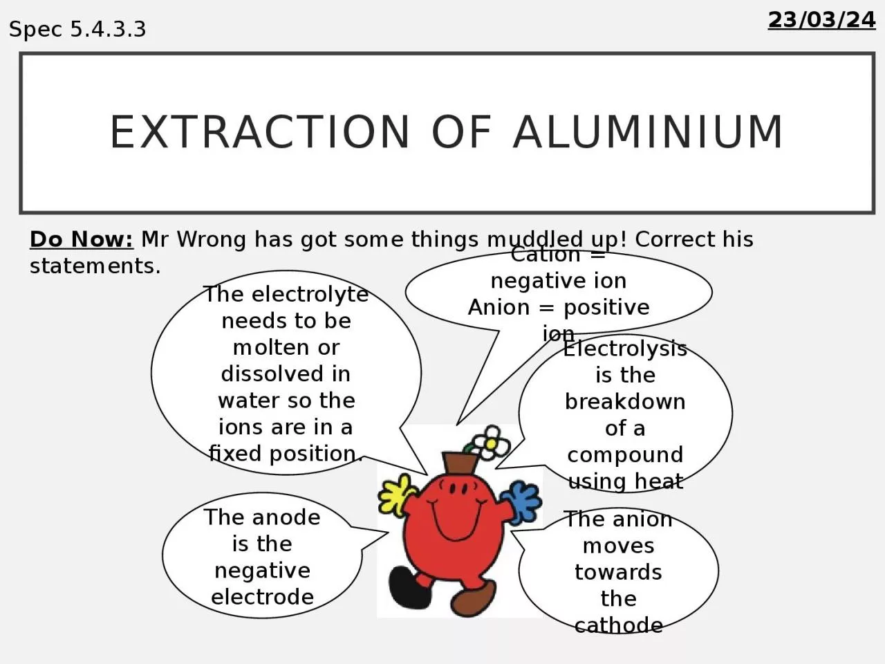 PPT-Extraction of aluminium Thursday, 10 September 2020