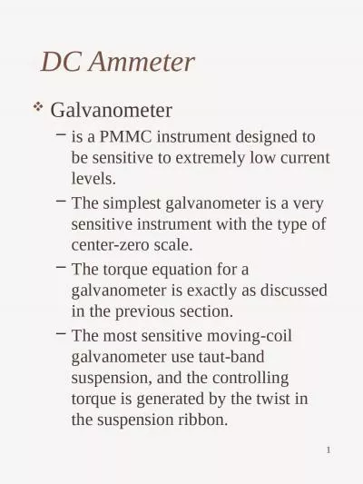 1   DC Ammeter Galvanometer