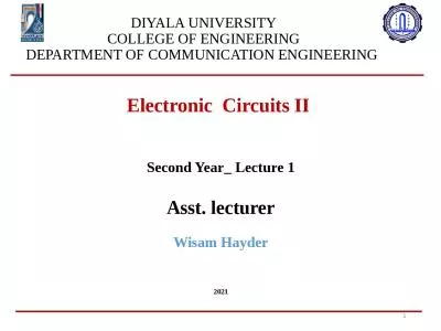 Electronic   Circuits II