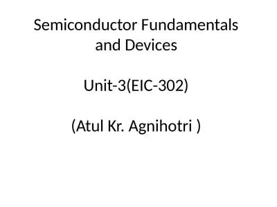 Semiconductor Fundamentals and