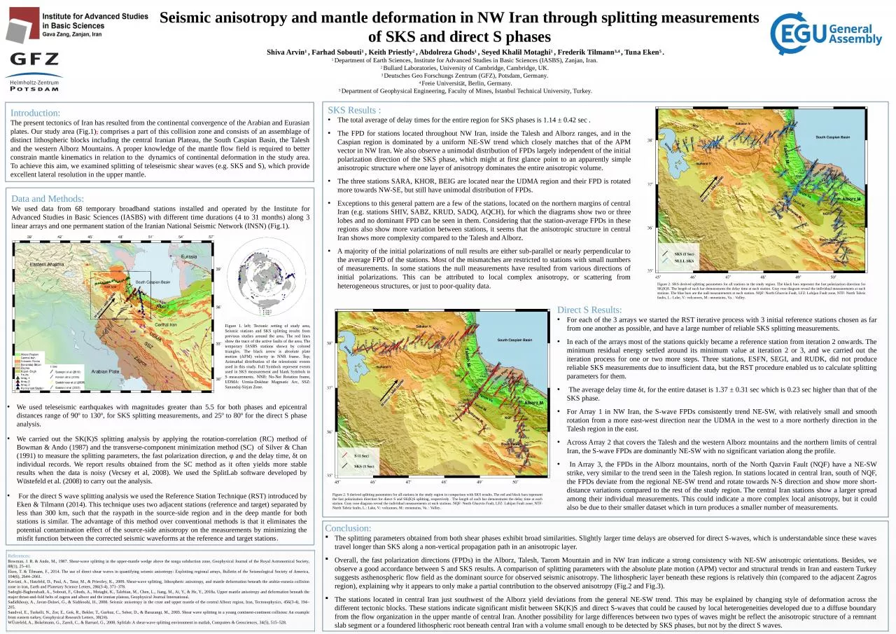 Seismic anisotropy and mantle deformation in NW Iran through splitting measurements of