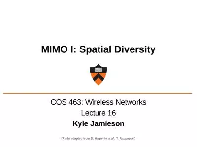 MIMO I: Spatial Diversity