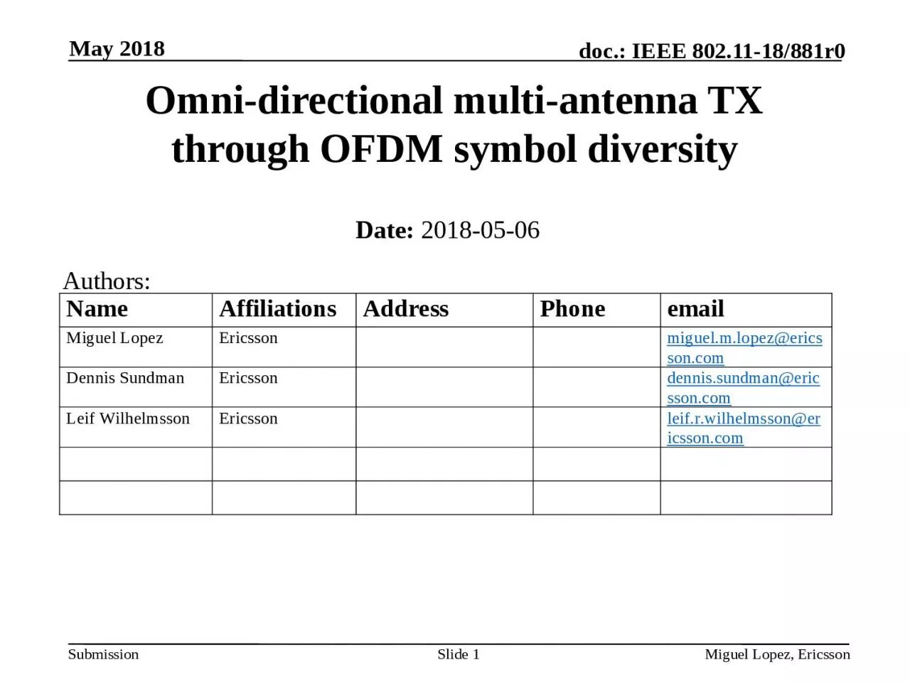 PPT-May 2018 Miguel Lopez, Ericsson