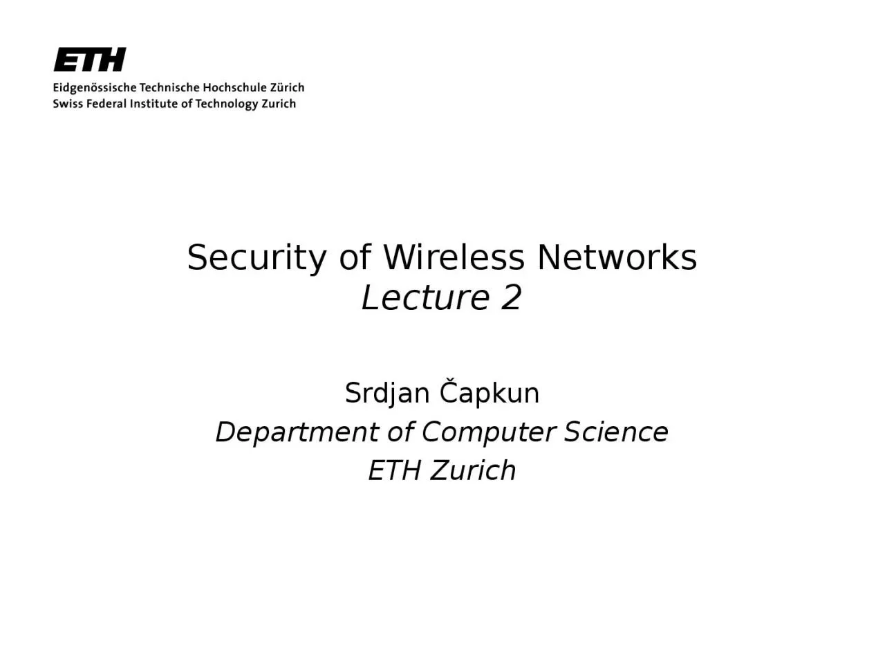 PPT-Security of Wireless Networks