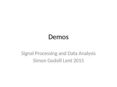 Demos Signal Processing and Data Analysis