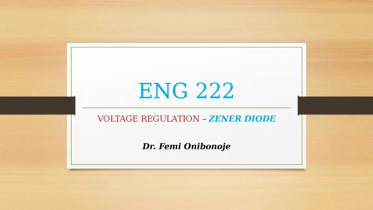 PPT-ENG 222 VOLTAGE REGULATION –