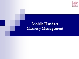 Mobile Handset  Memory Management