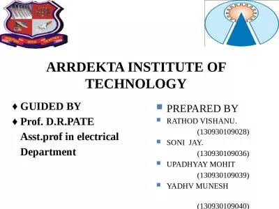 ARRDEKTA INSTITUTE OF TECHNOLOGY