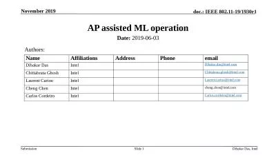 AP assisted ML operation