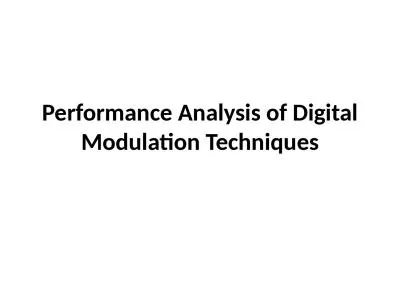 Performance Analysis of Digital Modulation Techniques
